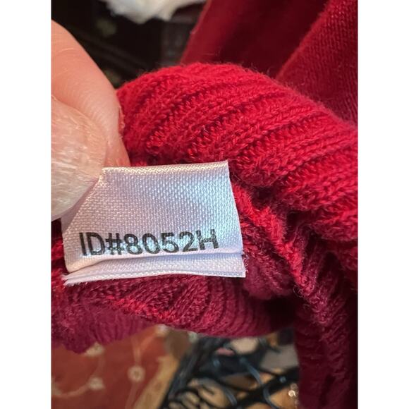 Ann Taylor Loft Women's Sweater Red V-Neck100% Cotton Size M - Picture 5 of 5